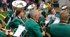 Shepley Band playing in the town centre