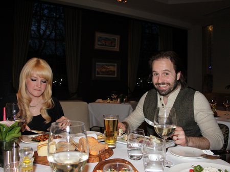 Alfie and Lauren enjoy an Italian Meal