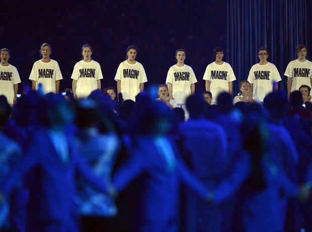 Choir Singers during the Olympics London 2012 Clos