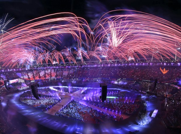 Fireworks during the Olympics London 2012 Closing 