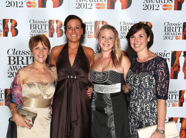 The Military Wives arrive at the Classic BRITS Lau