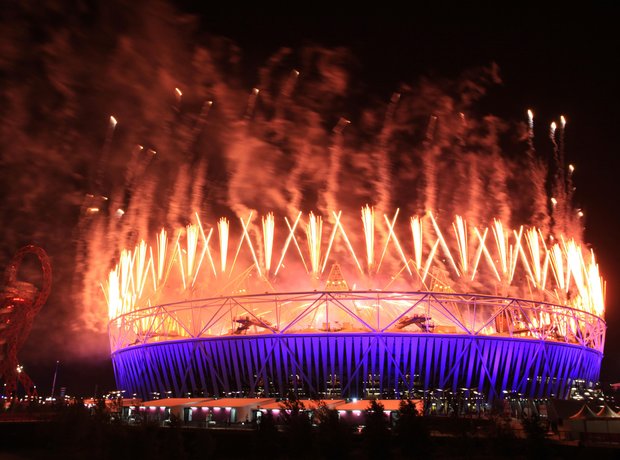 Fireworks during the Paralympics Closing Ceremony