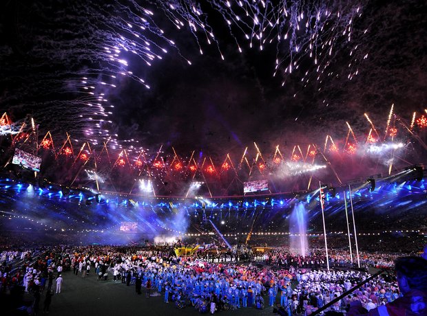 Fireworks during the Paralympics Closing Ceremony