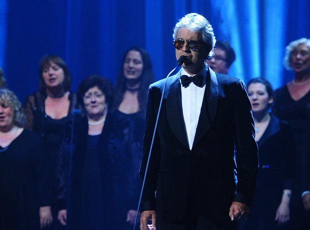 Andrea Bocelli on stage at the Classic BRIT Awards