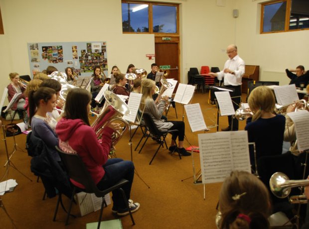Carnoustie and district brass band rehearsal