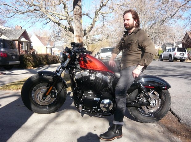 alfie boe on motorbike
