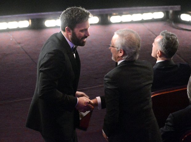 Ben Affleck and Steven Spielberg Oscars 2013 award