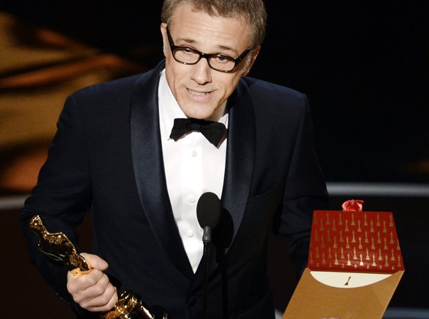 Christoph Waltz at the Oscars 2013 awards show wi