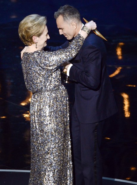 Daniel Day-Lewis and Meryl Streep on stage at the