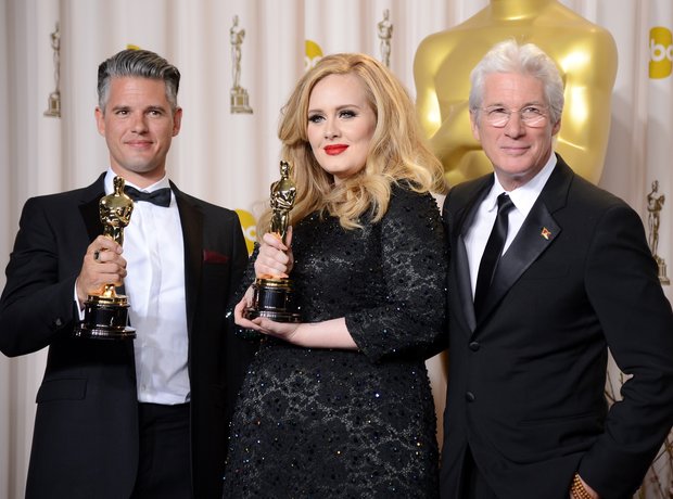 Paul Epworth, Adele and Richard Gere at the Oscars
