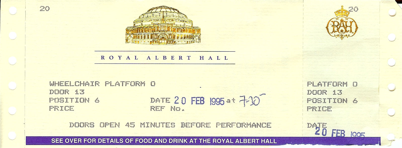 albert hall ticket