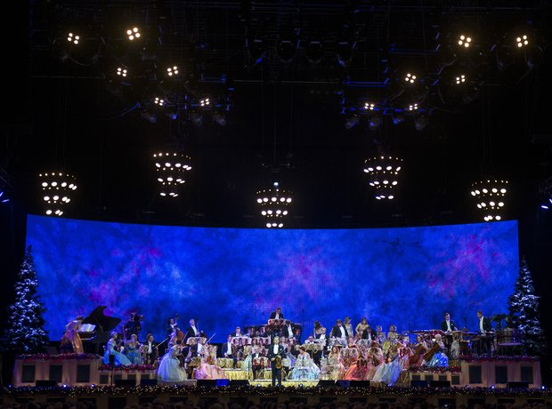 Andre Rieu performs on stage at Wembley Arena