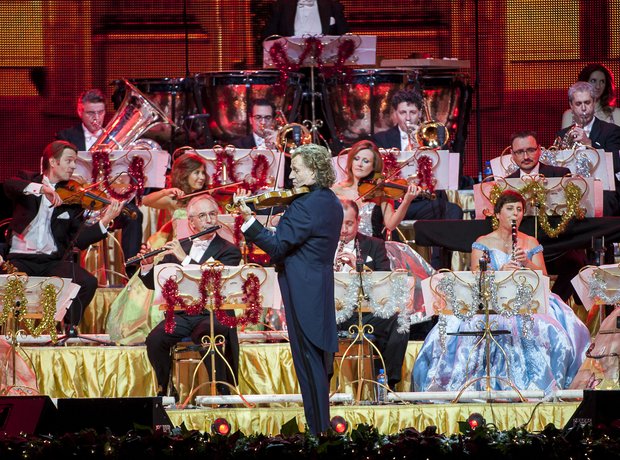 Andre Rieu performs on stage at Wembley Arena