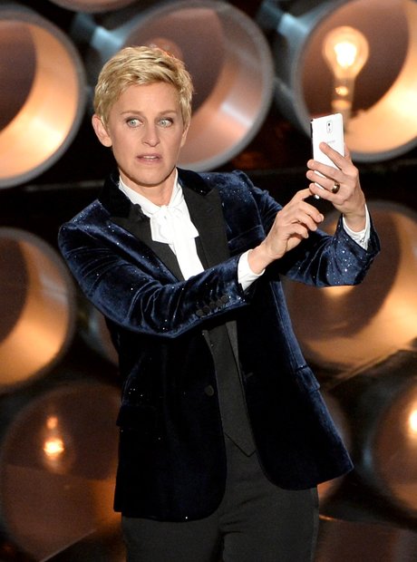 Ellen DeGeneres at the Oscars 2014 on stage