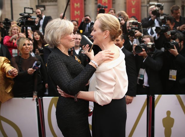 Glenn Close and Meryl Streep at the Oscars 2014