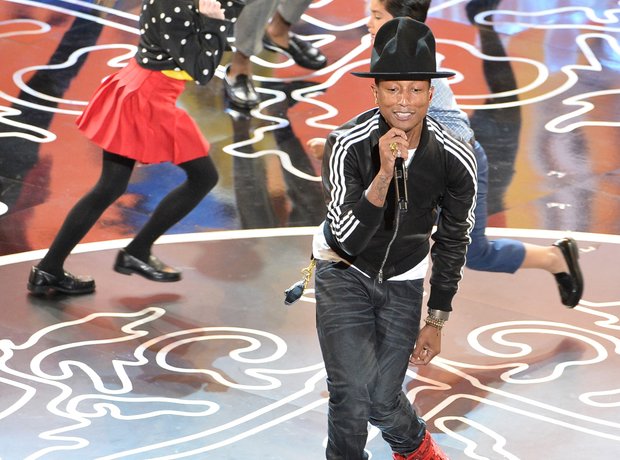 Pharrell Williams performs at the Oscars 2014