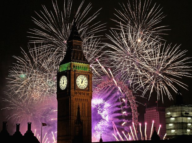London New Year Big Ben fireworks