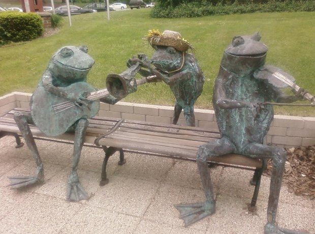 bizarre classical music statues