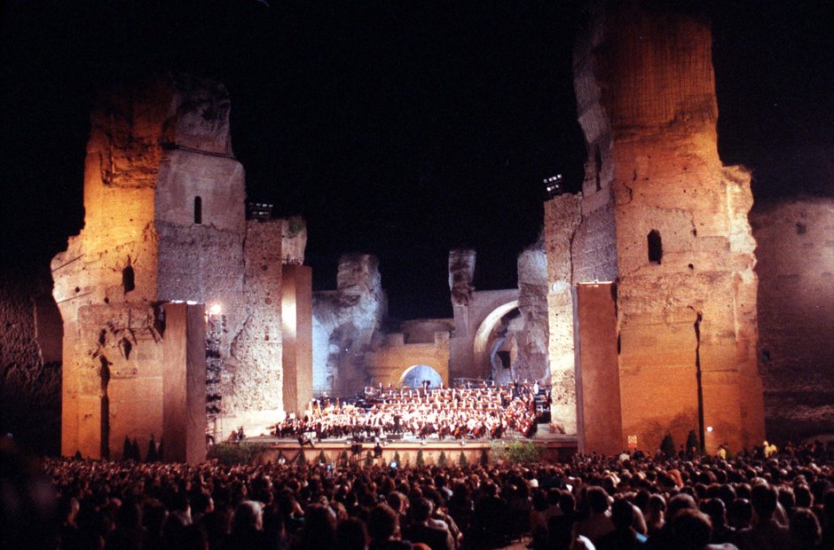 Rome city musical venues Caracalla Three Tenors opera 1990 World Cup