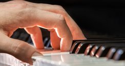 Left hand piano keyboard