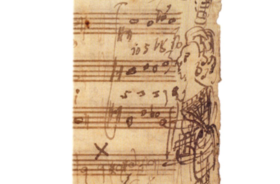 Mozart embellished manuscript doodle