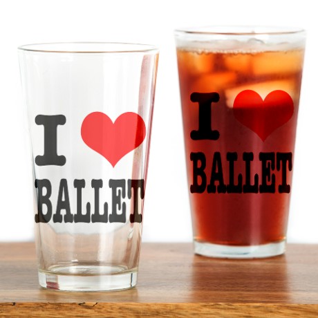 i heart ballet pint glass