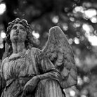 Black and white memorial angel