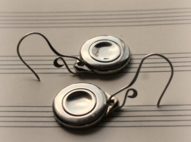 Flute key earrings