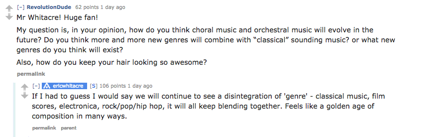 Eric Whitacre's AMA