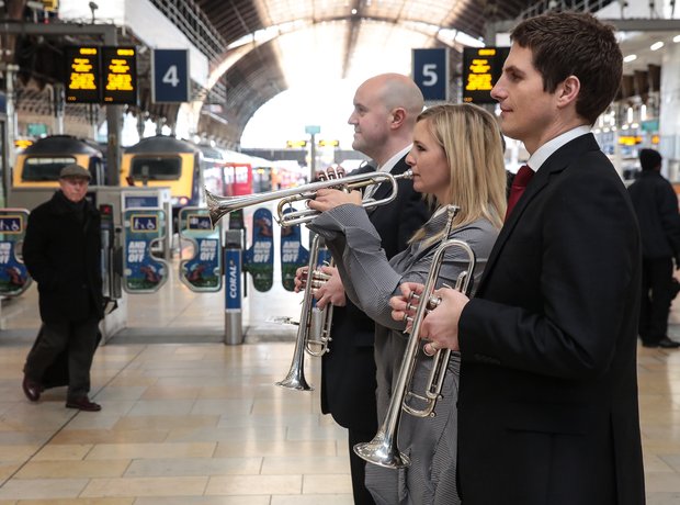 Alison Balsom at Paddington Station