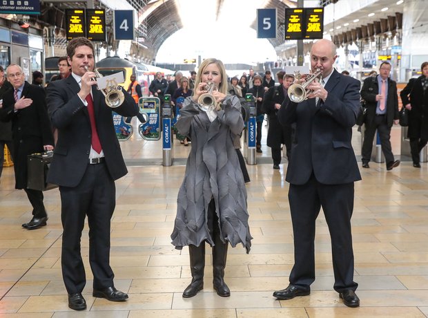 Alison Balsom at Paddington Station