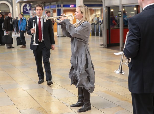 Alison Balsom at Paddington Station