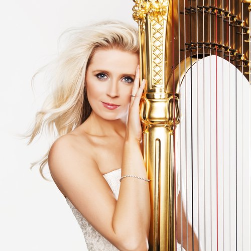 Claire Jones with harp