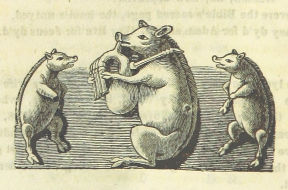 British Library archive pigs wind instruments