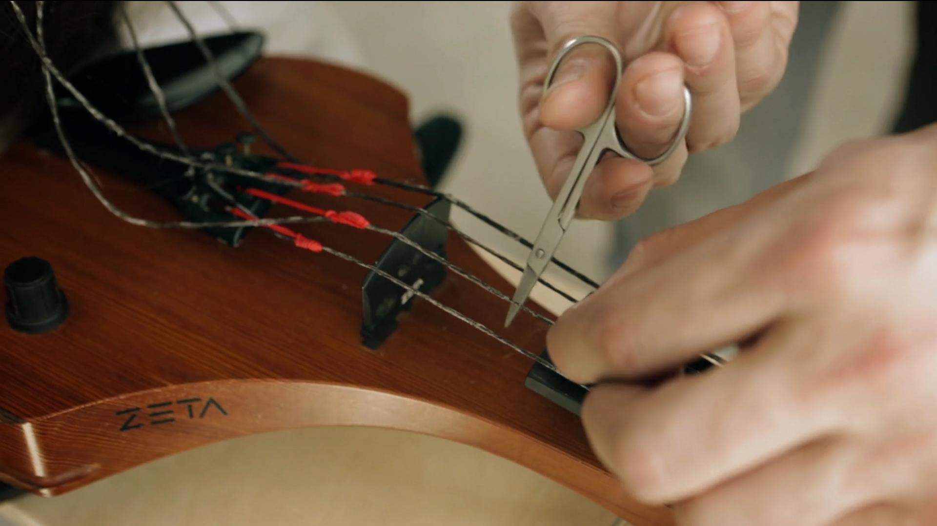 Human hair violin