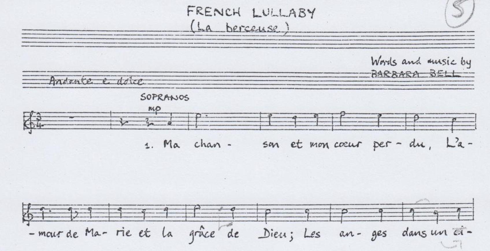 French Lullaby carol Barbara Bell Rutter