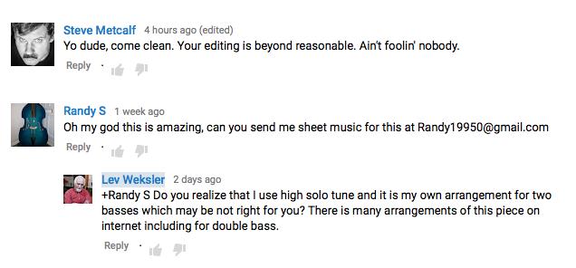 youtube double bass fake