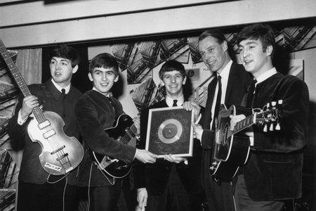 George Martin with the Beatles