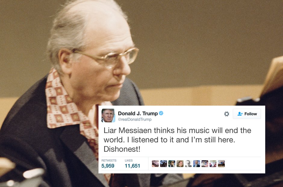 Donald Trump reviews the masterpieces of classical
