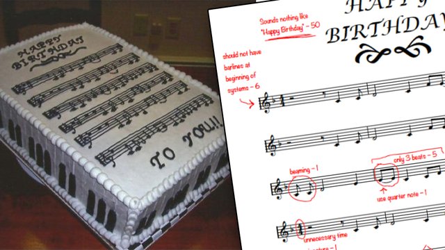 happy birthday music theory cake