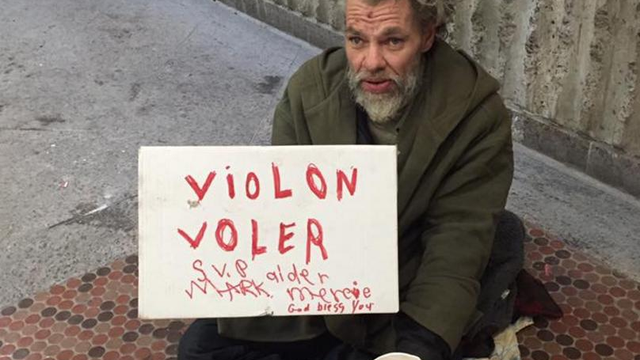 Mark Landry homeless violinist