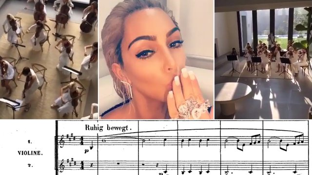 Kanye West surprised Kim Kardashian orchestra 