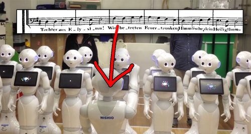 robot choir sing beethoven