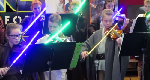 Star Wars violin lightsabers