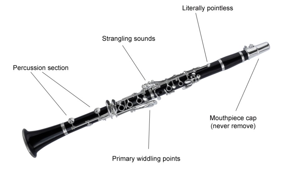 Clarinet - Musical instrument instruction diagrams: get to know your