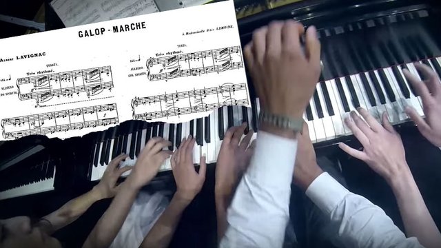 Galop Marche - Lavignac. Eight hands on one piano