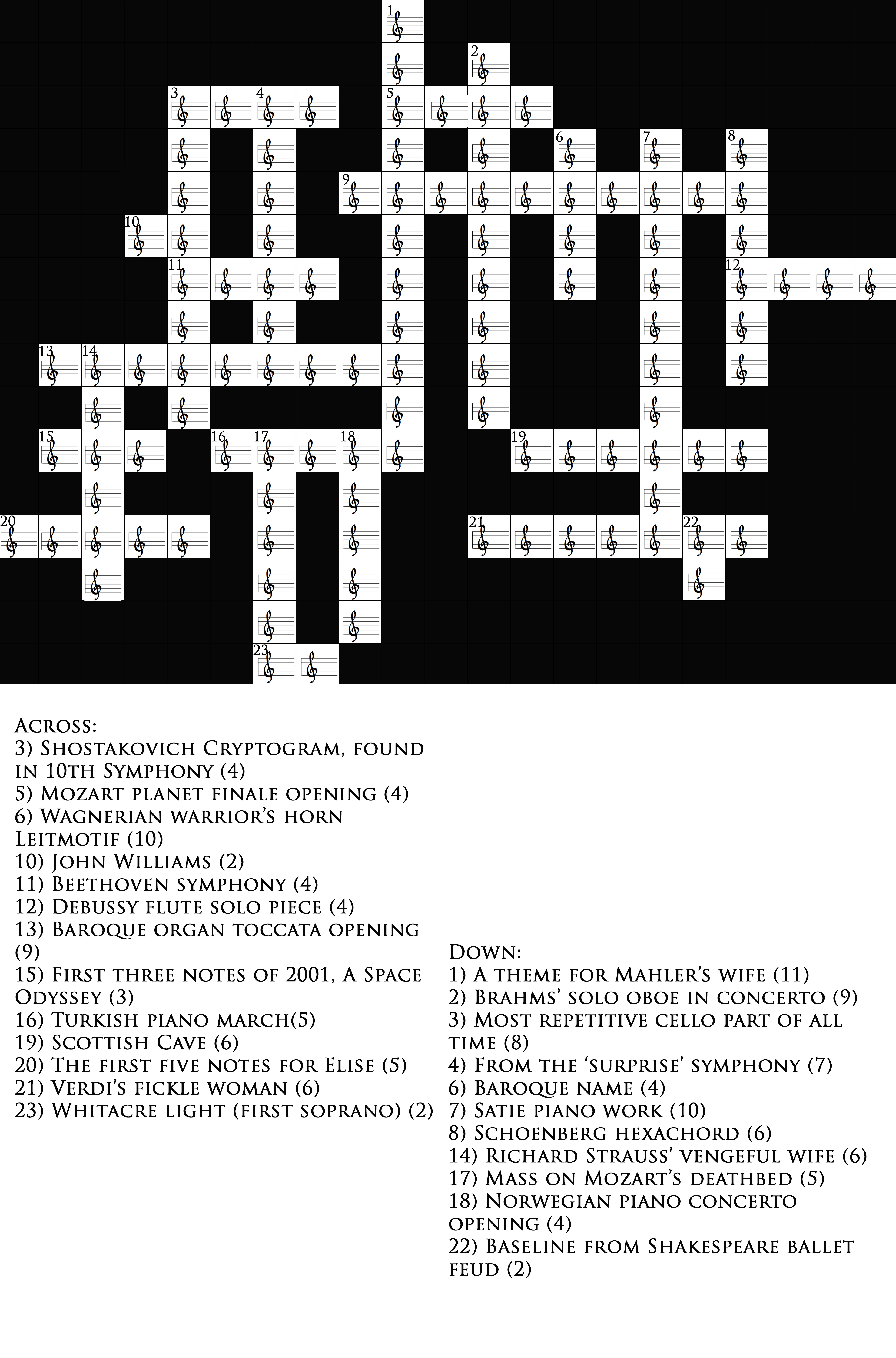 Maestro, musica! A music themed italian language crossword puzzle