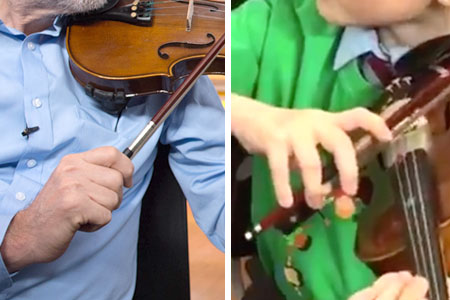 Jeremy Corbyn's violin bow-hold