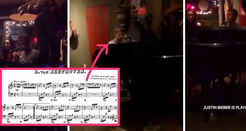 justin bieber playing beethoven