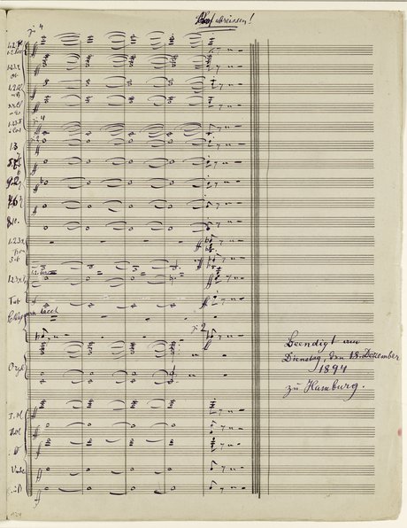 Mahler Second Symphony manuscript